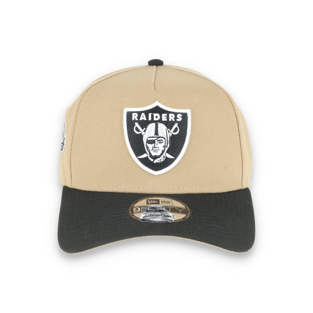 New Era Raiders 50th Anniversary Side Patch 9Forty A-Frame-Tan/Black product image 2, provided for visual reference and