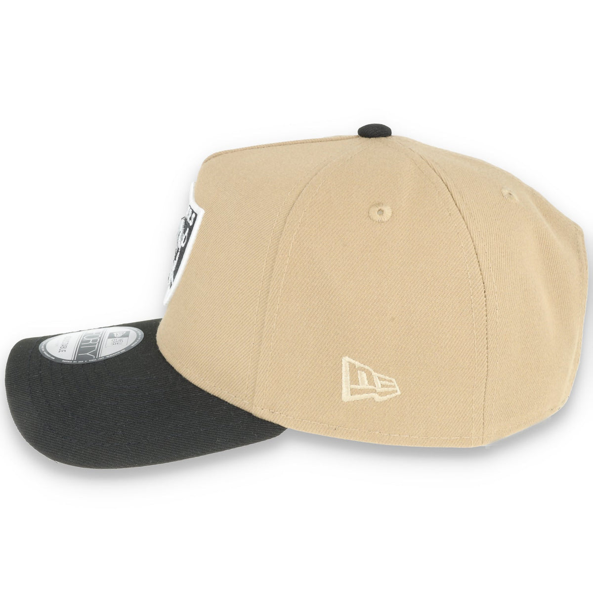 New Era Raiders 50th Anniversary Side Patch 9Forty A-Frame-Tan/Black product image 4, provided for visual reference and