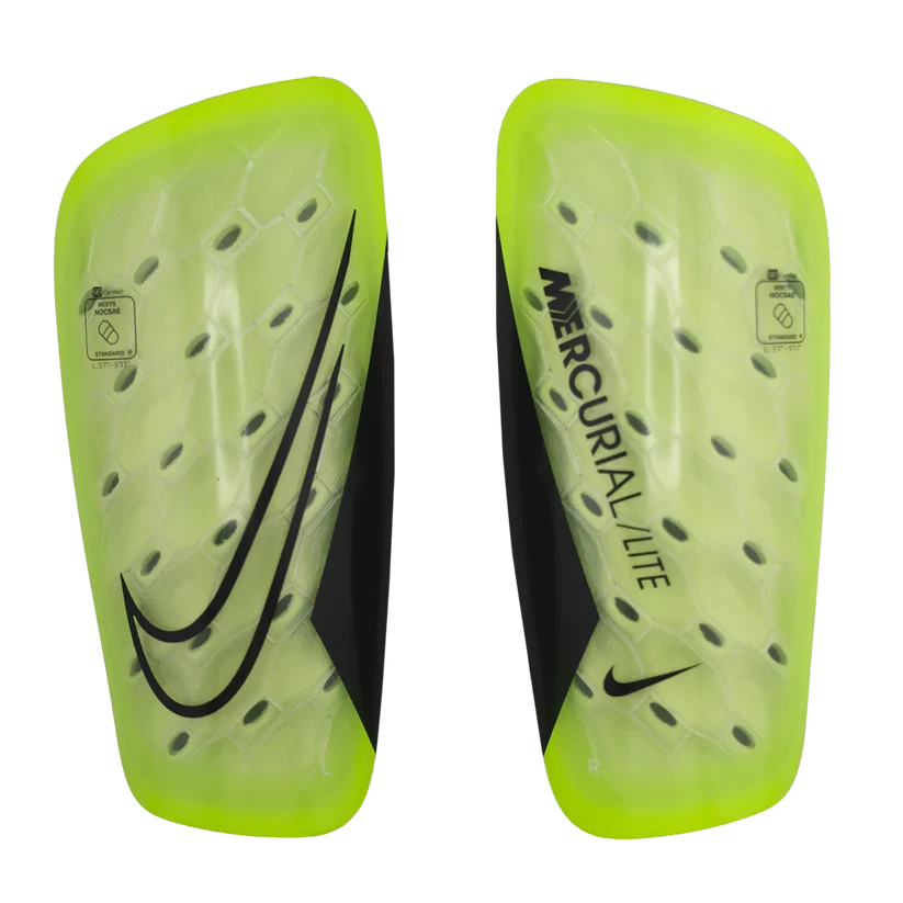 Nike Mercurial Lite Shin Guards-Volt/barely/Black product image 1, provided for visual reference and product detail review