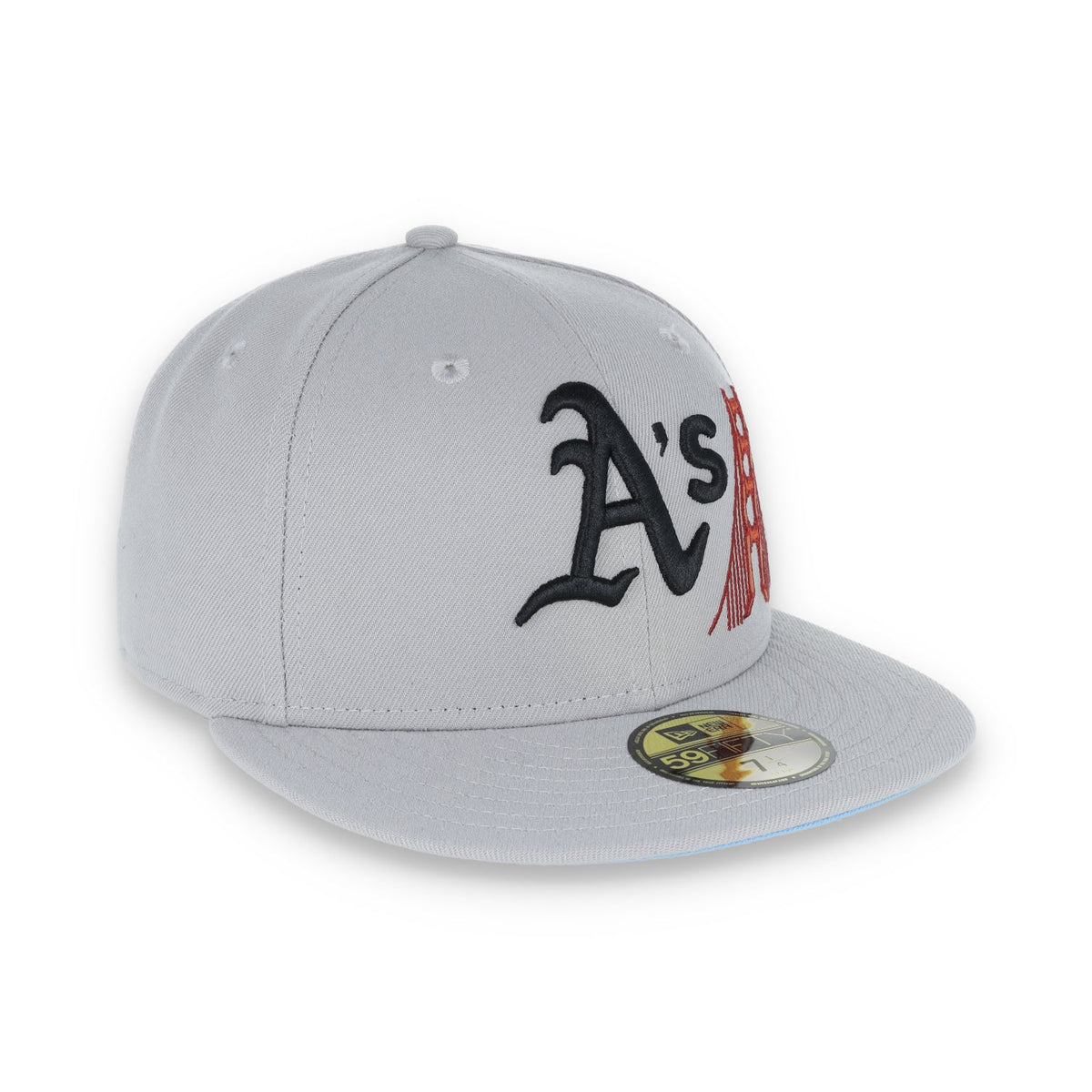 New Era Oakland Athletics Bay Bridge Patch 59FIFTY Fitted-Grey product image 2, provided for visual reference and product