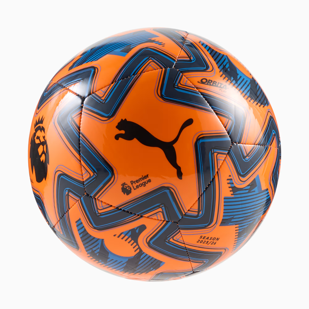 Puma Orbita Play Premier League Brilliance Soccer Ball-Orange Glo/Racing Blue/Black product image 1, provided for visual