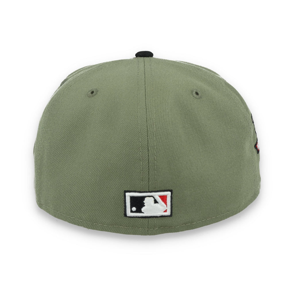 New Era Cincinnati Reds 150th Anniversary Side Patch 59FIFTY Fitted Hat- Olive Green product image 5, provided for visual