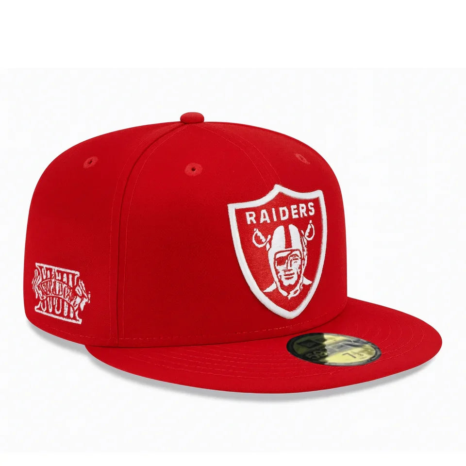 New Era Las Vegas Raiders Super Bowl XVIII 59FIFTY Fitted Hat- Scarlet/White product image 1, provided for visual reference