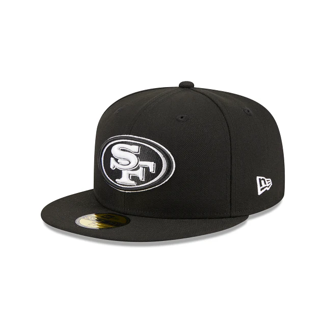 San Francisco 49ers XXIX Super Bowl Side Patch 59FIFTY Fitted Black & White Hat product image 2, provided for visual