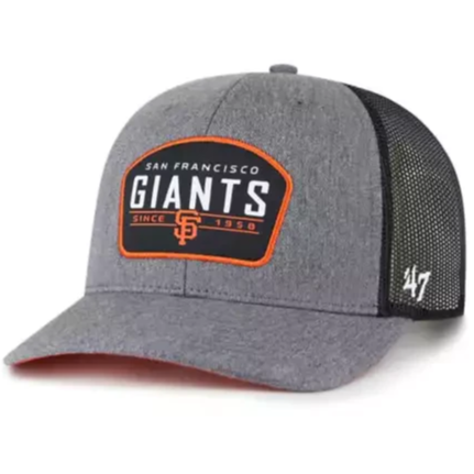 '47 Brand San Francisco Giants Slate Trucker Adjustable Hat - Charcoal/Orange product image 2, provided for visual reference