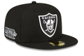 New Era Las Vegas Raiders XVII Super Bowl Side Patch 59FIFTY Fitted Black & White Hat product image 1, provided for visual
