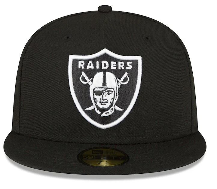 New Era Las Vegas Raiders XVII Super Bowl Side Patch 59FIFTY Fitted Black & White Hat product image 2, provided for visual