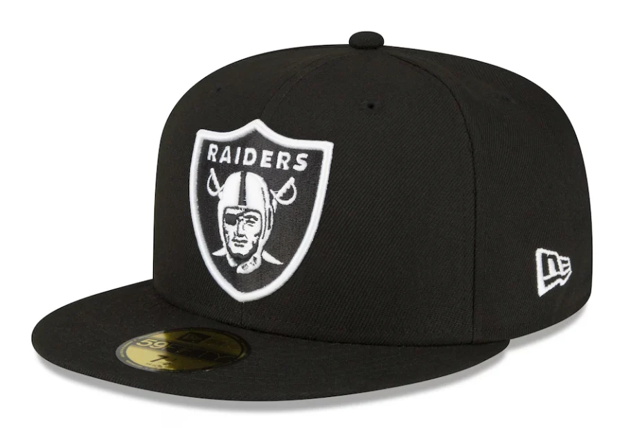 New Era Las Vegas Raiders XVII Super Bowl Side Patch 59FIFTY Fitted Black & White Hat product image 3, provided for visual