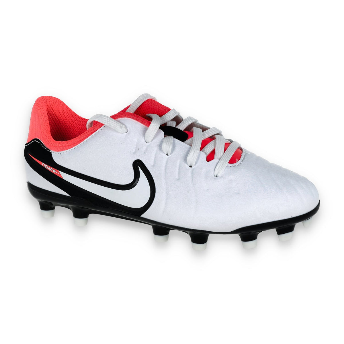 Nike Jr. Tiempo Legend 10 Academy FG-White/Black-Bright Crimson product image 2, provided for visual reference and product