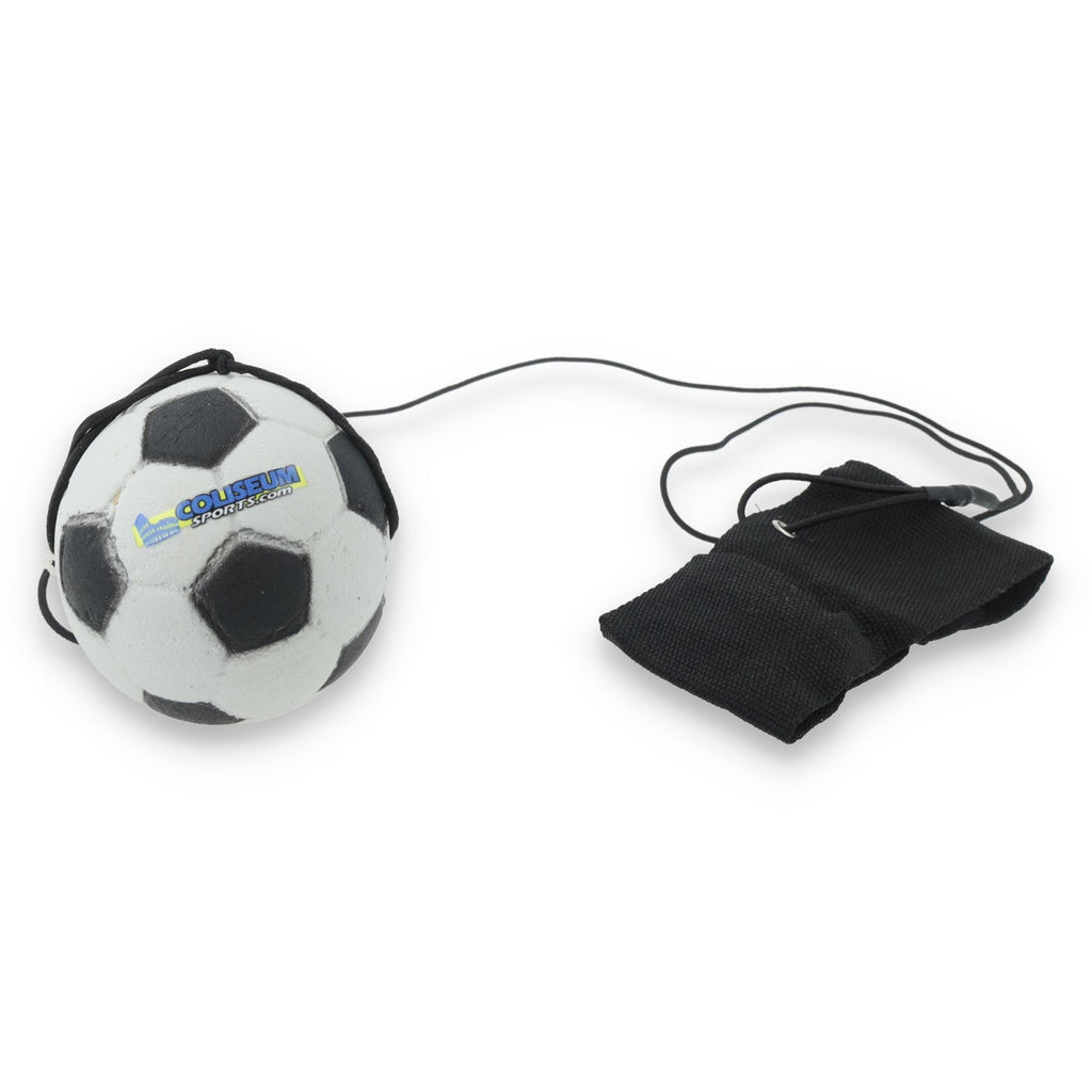 Return Rubber Soccer Ball on Nylon String with Wrist Band - Black/White product image 1, provided for visual reference and