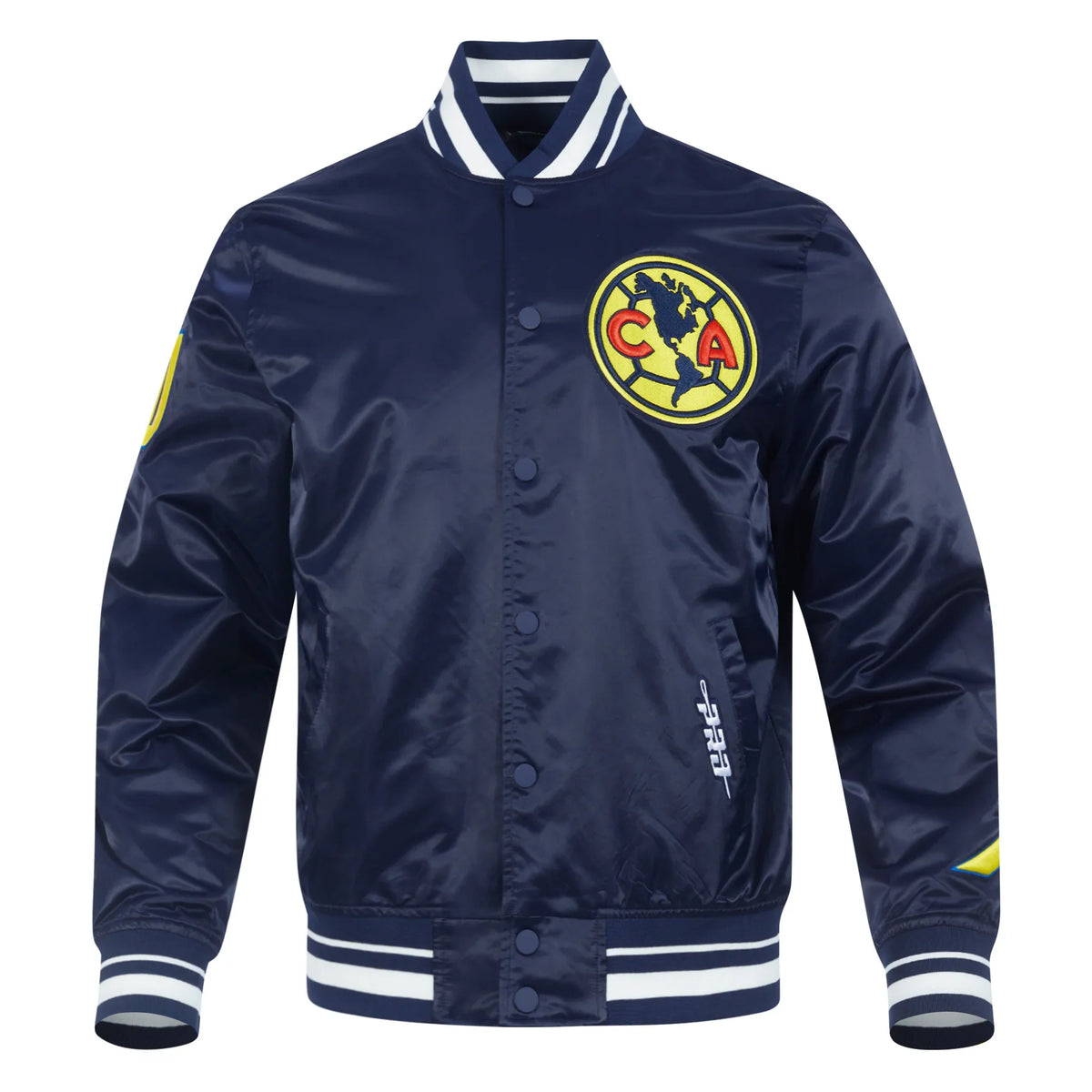 Pro Standard Club America Stadium Men Rib Satin Jacket-Navy product image 1, provided for visual reference and product