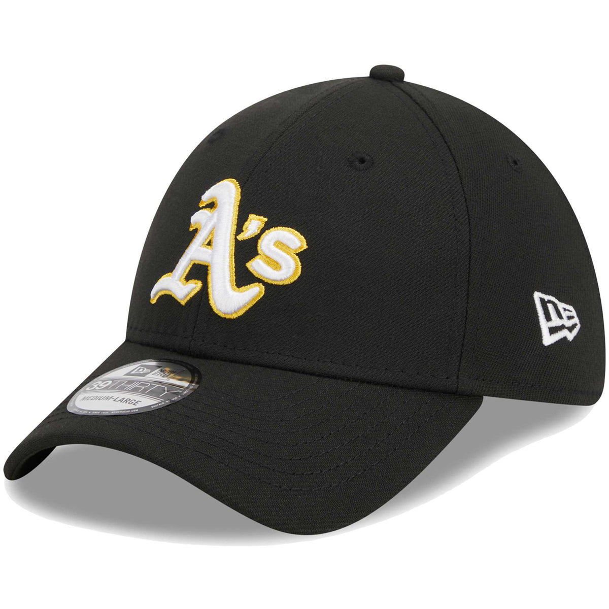 New Era Men Oakland A's 39Thirty Team Classic Stretch Fit Hat-Black product image 2, provided for visual reference and