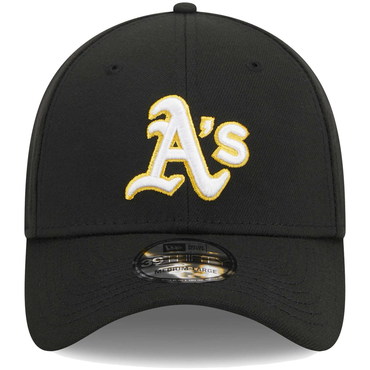 New Era Men Oakland A's 39Thirty Team Classic Stretch Fit Hat-Black product image 3, provided for visual reference and