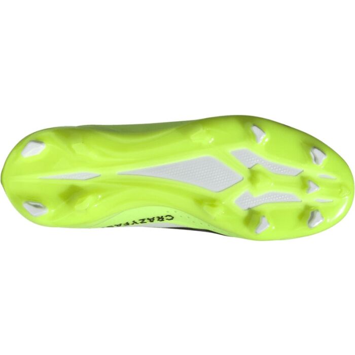 Adidas Kid's X Crazyfast .3 FG-White/Core Black/Lucid Lemon product image 3, provided for visual reference and product