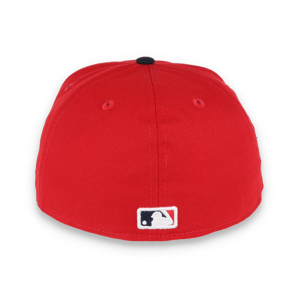 New Era Los Angeles Angels AL West 59Fifty Fitted Hat-Black/Red product image 5, provided for visual reference and product