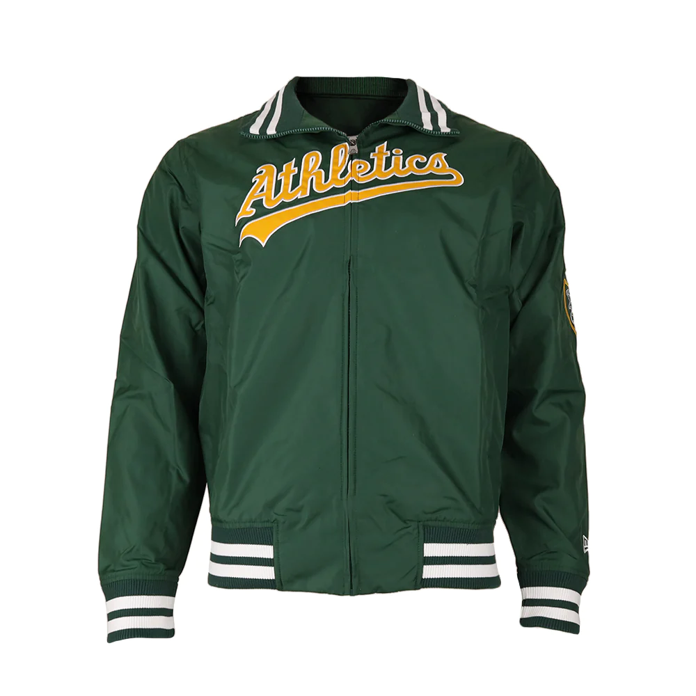 New Era Oakland Athletics Zip Up Jacket-Green product image 1, provided for visual reference and product detail review
