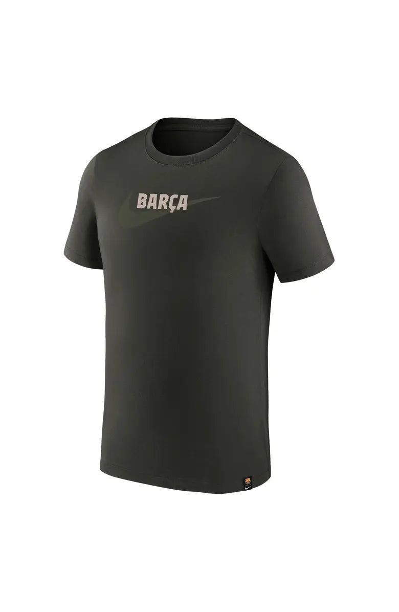 Nike Men Swoosh FC Barcelona Soccer T-Shirt-SEQUOIA product image 1, provided for visual reference and product detail review