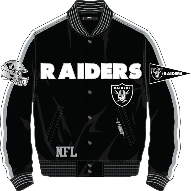 Pro Standard Men las Vegas Raiders PRO GAME DAY DBL KNIT JACKET product image 1, provided for visual reference and product