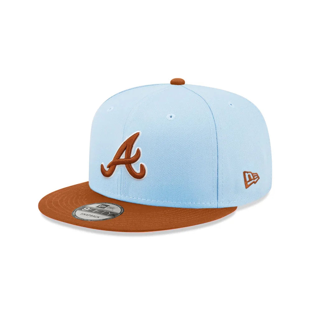 New Era Atlanta Braves 2-Tone Color Pack 9FIFTY Snapback Hat -Light Blue/Rust product image 2, provided for visual reference