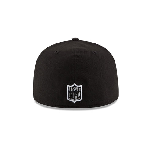 New Era Las Vegas Raiders XVII Super Bowl Side Patch 59FIFTY Fitted Black & White Hat product image 4, provided for visual