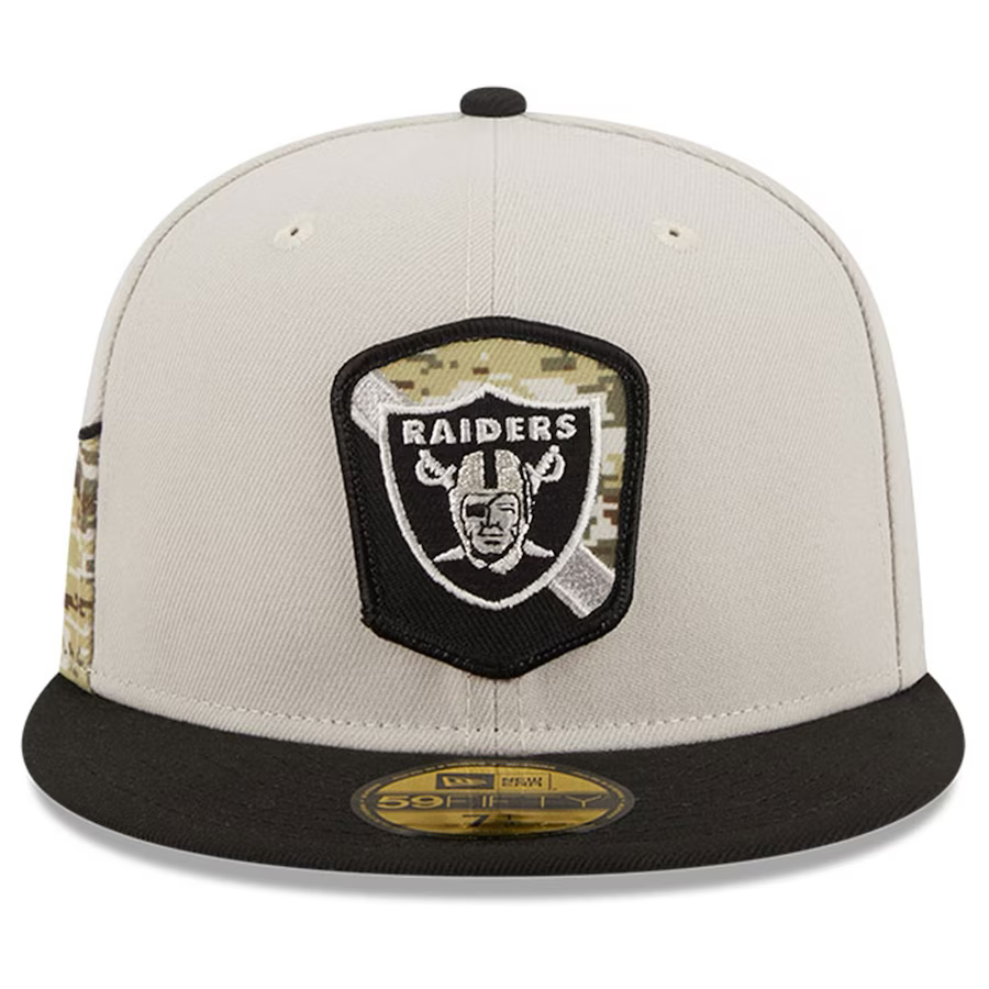 New Era Las Vegas Raiders Salute To Service 59FIFTY Fitted Hat 2023 product image 2, provided for visual reference and