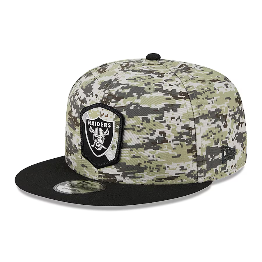 New Era Las Vegas Raiders Salute to Service 2032 9FIFTY Snapback Hat product image 3, provided for visual reference and