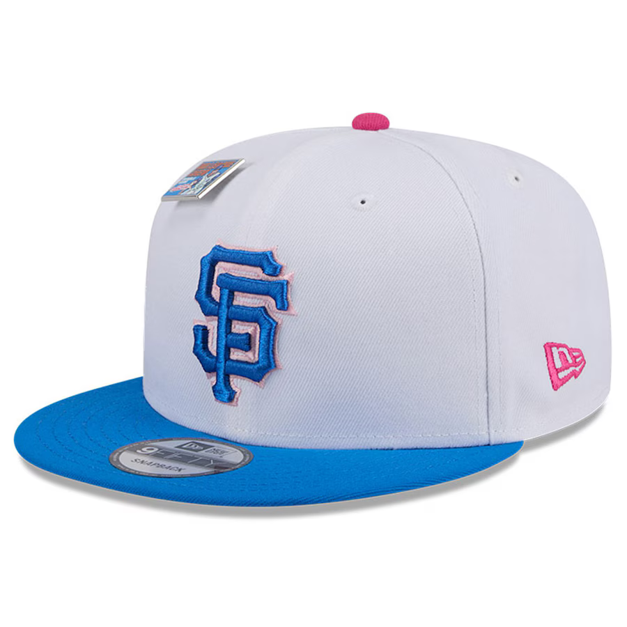 New Era San Francisco Giants Cotton Candy Big League Chew Flavor Pack 9FIFTY Snapback Hat-White/Blue product image 3,
