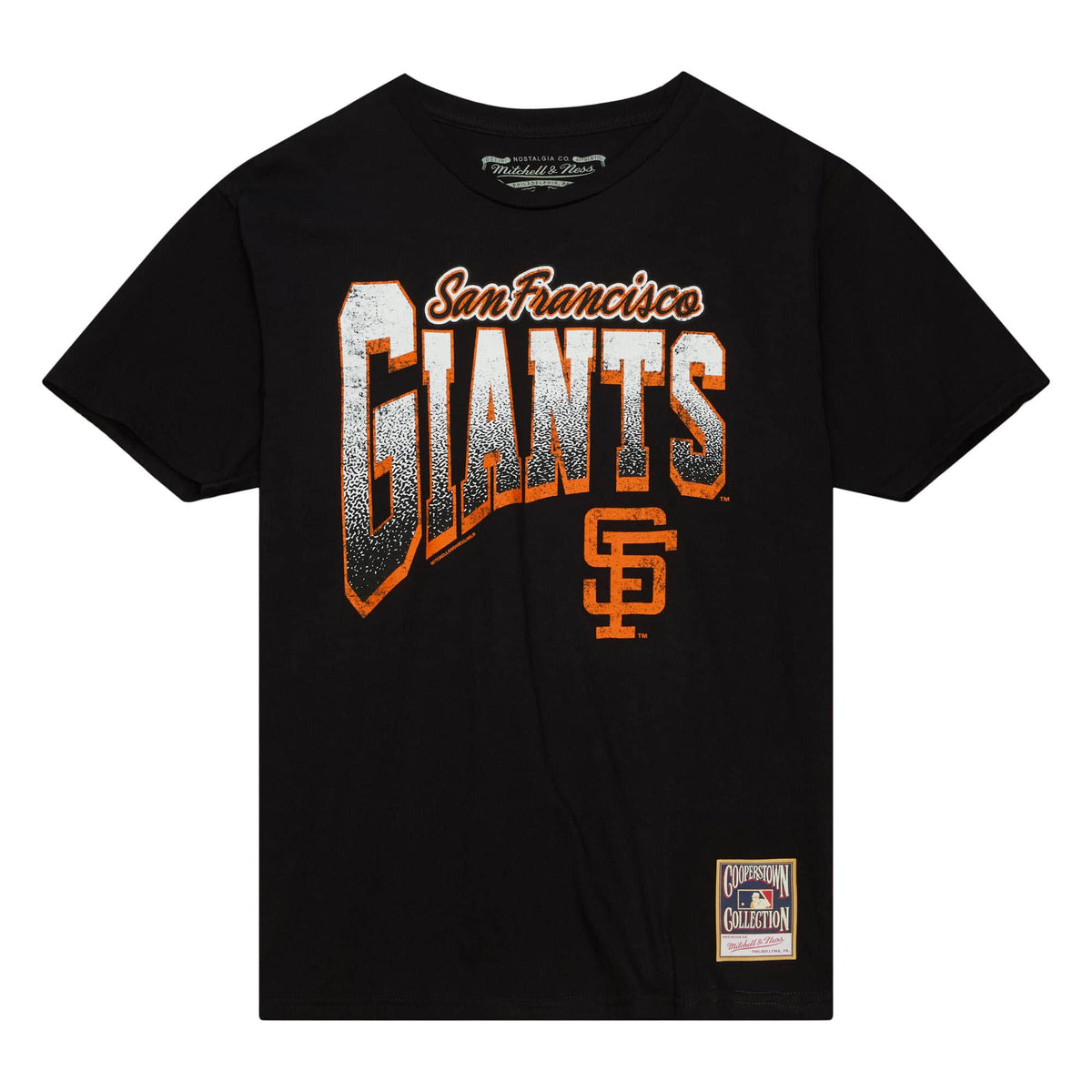 Mitchell & Ness Men San Francisco Giants Arched Vintage Logo T-Shirts-Black product image 1, provided for visual reference