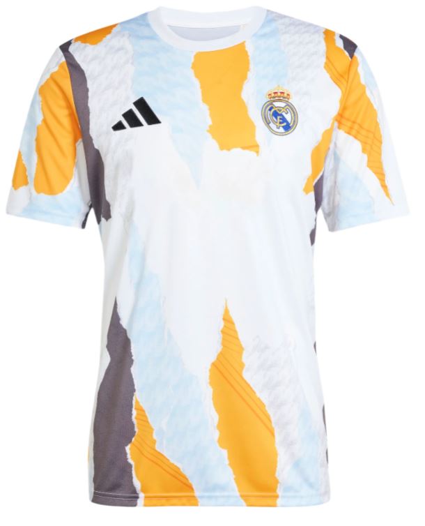 Adidas Youth Real Madrid Pre Game Training Jersey product image 1, provided for visual reference and product detail review