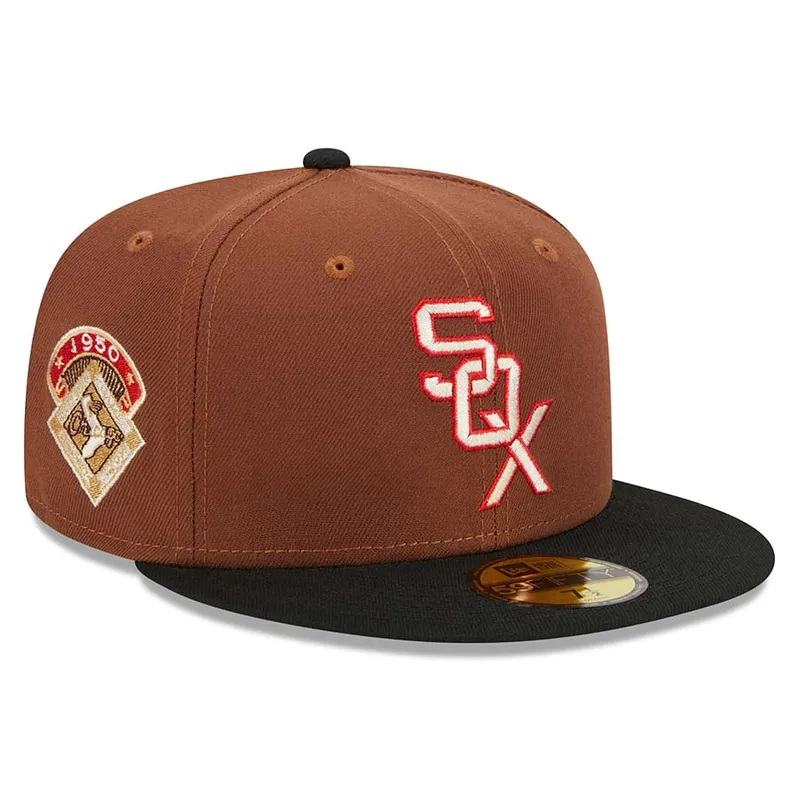 New Era Chicago White Sox Harvest 1950 Side Patch 59fifty Fitted Hat-Brown product image 1, provided for visual reference