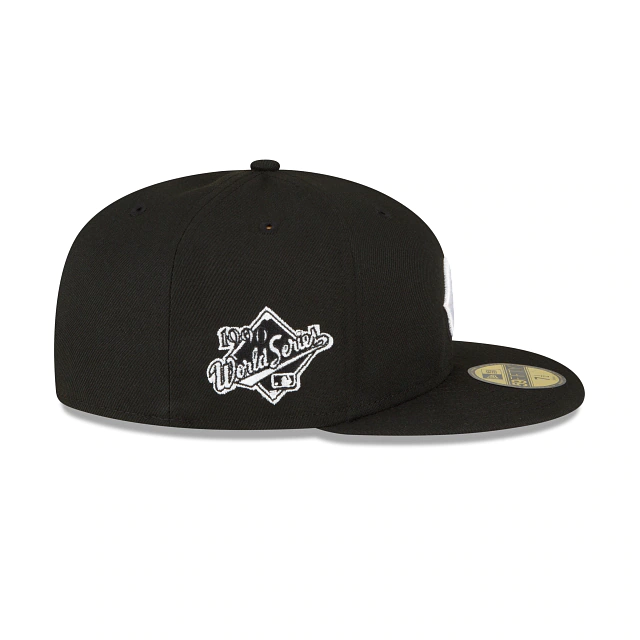 New Era Cincinnati Reds 1990 World Series Side Patch Fitted 59Fifty-Blk/Whi product image 2, provided for visual reference