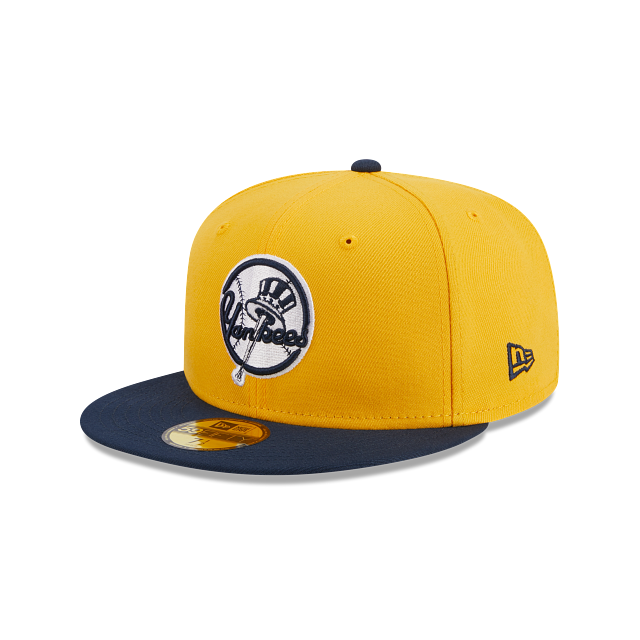 New Era New York Yankees Two-Tone Color Pack 59FIFTY Fitted Hat-Gold/Navy product image 3, provided for visual reference and