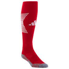 Adidas Team Speed 4 Soccer OTC Socks-RED/WHITE product image 2, provided for visual reference and product detail review