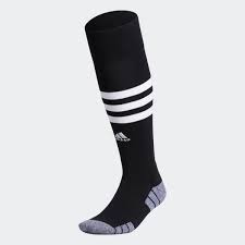 Adidas 3 Stripe Hoop Socks-Black/White product image 1, provided for visual reference and product detail review