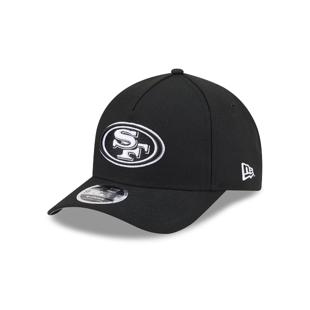 New Era San Francisco 49ers M-Crown 9FORTY A-Frame Adjustable Hat-Black/White product image 2, provided for visual reference