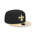 New Era New Orleans Saints 2-Tone 9FIFTY Snapback Hat-Black/Gold product image 1, provided for visual reference and product