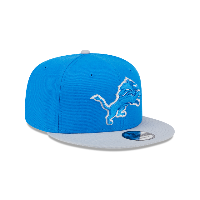 New Era Detroit Lions 2-Tone 9FIFTY Snapback Hat-Royal/Grey product image 1, provided for visual reference and product