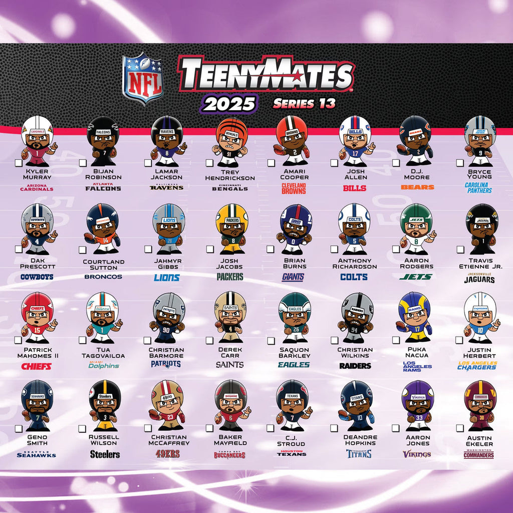 NFL TeenyMates 2024-2025 Series 13 Figurines Blind Pack product image 5, provided for visual reference and product detail
