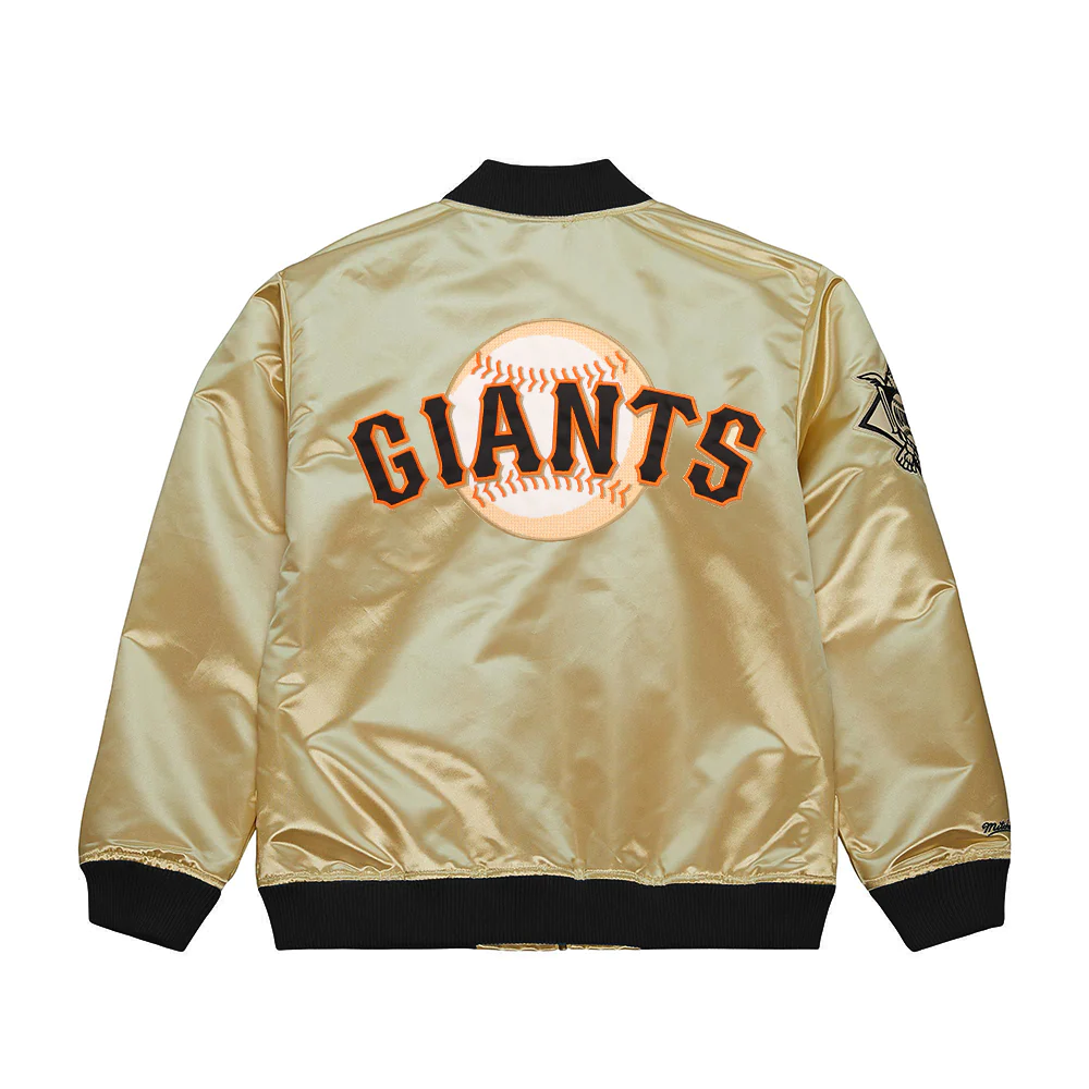Mitchell & Ness San Francisco Giants Team OG 2.0 Lightweight Satin Current Logo Jacket-Gold product image 2, provided for