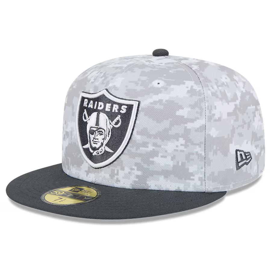 New Era Las Vegas Raiders Salute To Service 59FIFTY Fitted Hat 2024 product image 3, provided for visual reference and