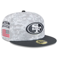New Era San Francisco 49ers Salute To Service 59FIFTY Fitted Hat 2024 product image 1, provided for visual reference and