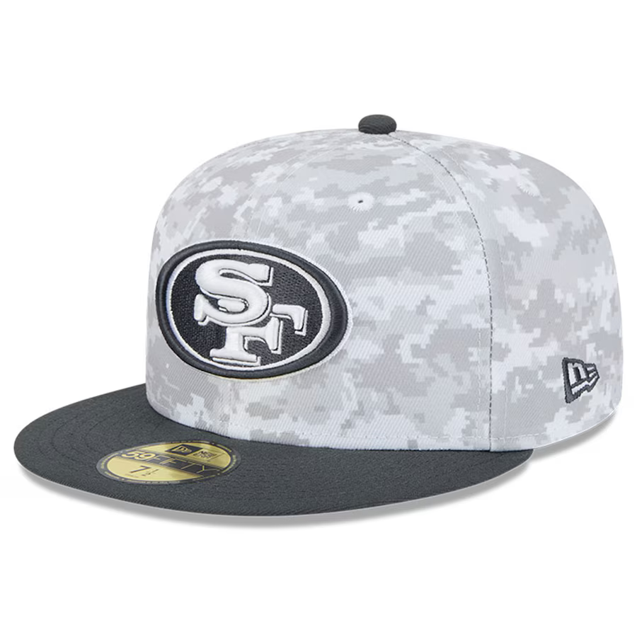 New Era San Francisco 49ers Salute To Service 59FIFTY Fitted Hat 2024 product image 2, provided for visual reference and