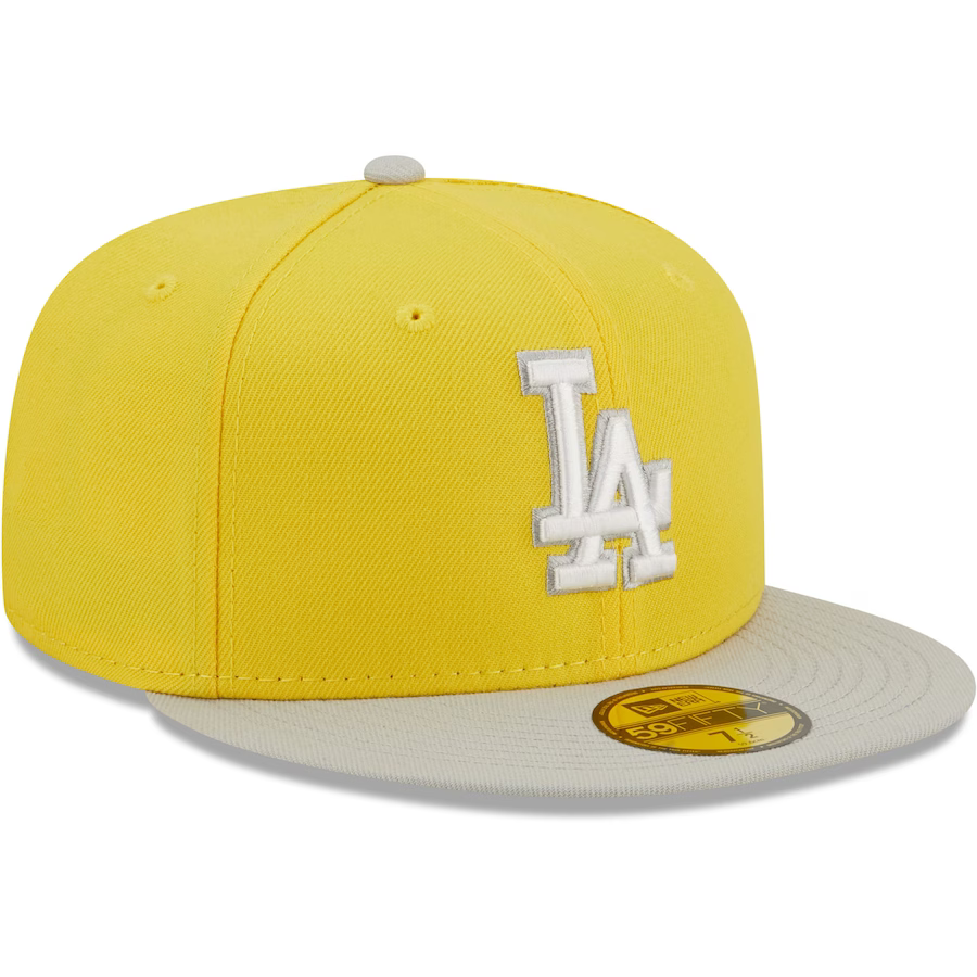 New Era Los Angeles Dodgers 2-Tone Color Pack 9FIFTY Snapback Hat- Yellow/Grey product image 1, provided for visual