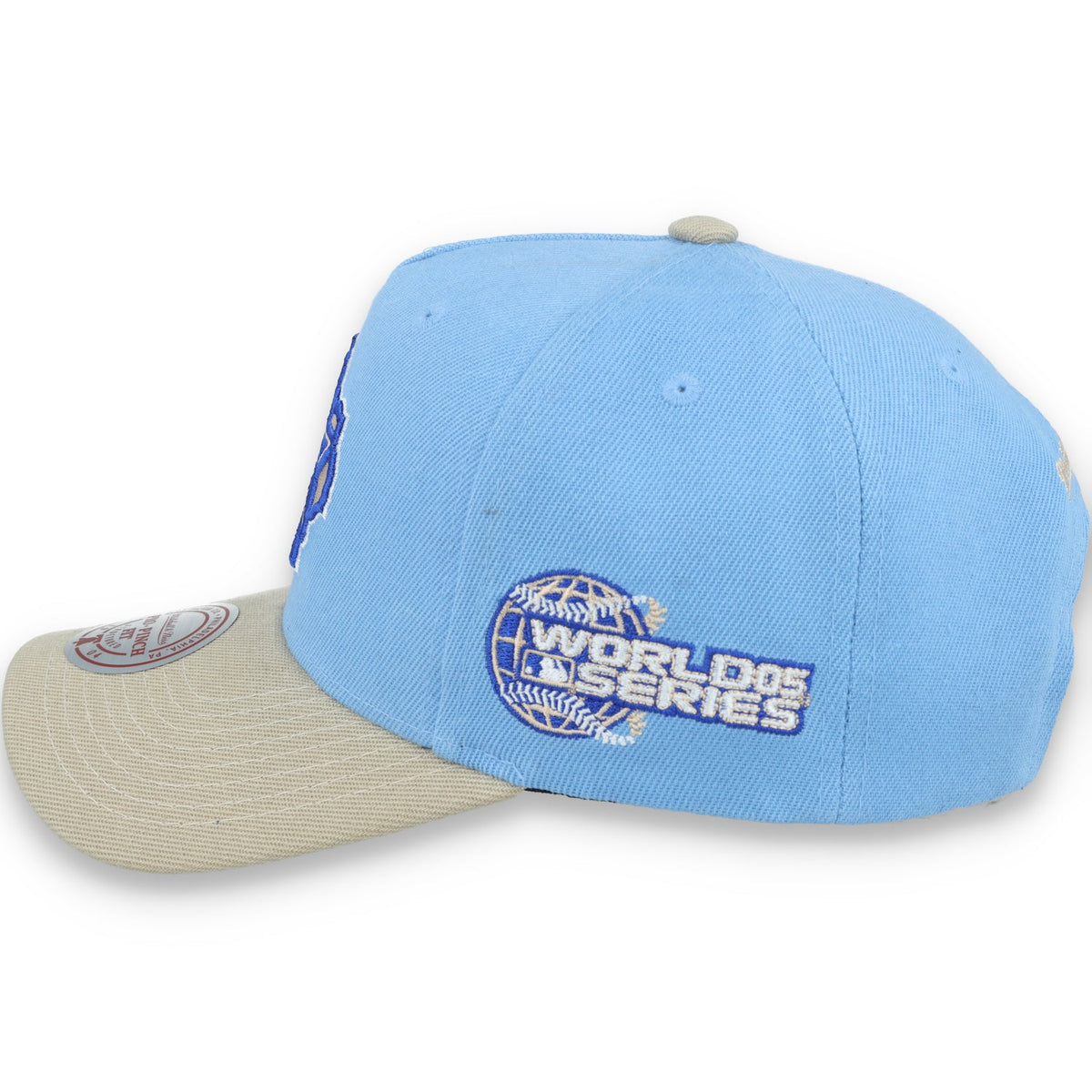 Mitchell & Ness Houston Astros 2005 World Series Side Patch Pro Pitch Snapback Hat-Light Blue/Beige product image 4,