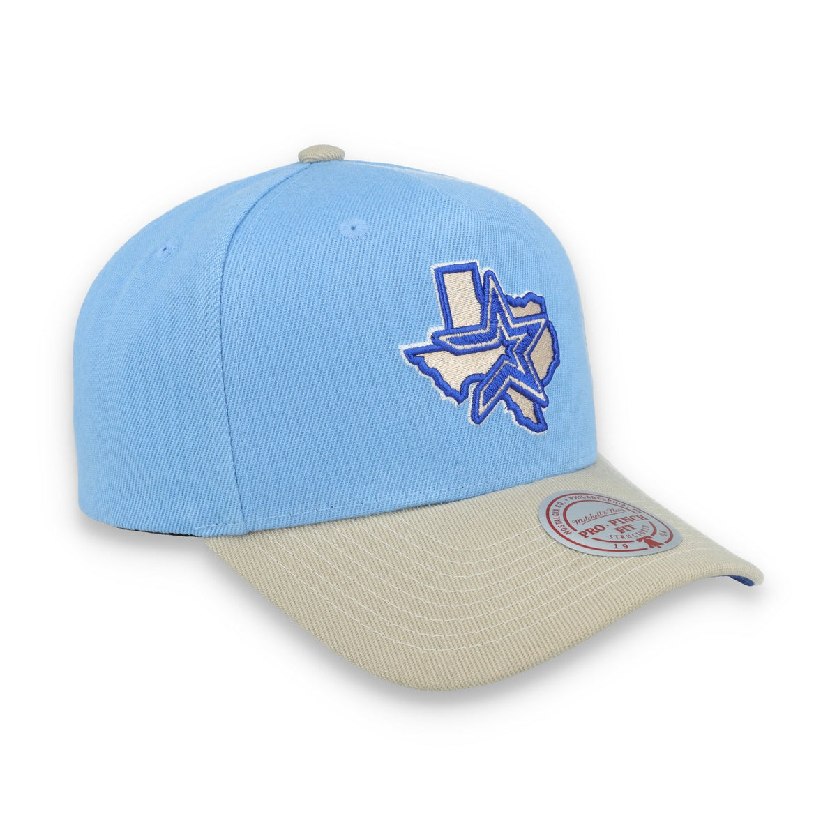 Mitchell & Ness Houston Astros 2005 World Series Side Patch Pro Pitch Snapback Hat-Light Blue/Beige product image 2,
