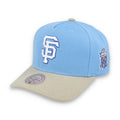 Mitchell & Ness San Francisco Giants 2012 World Series Side Patch Pro Pitch Snapback Hat-Light Blue/Beige product image 1,