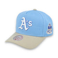 Mitchell & Ness Oakland Athletics 40TH Anniversary Side Patch Pro Pitch Snapback Hat-Light Blue/Beige product image 1,