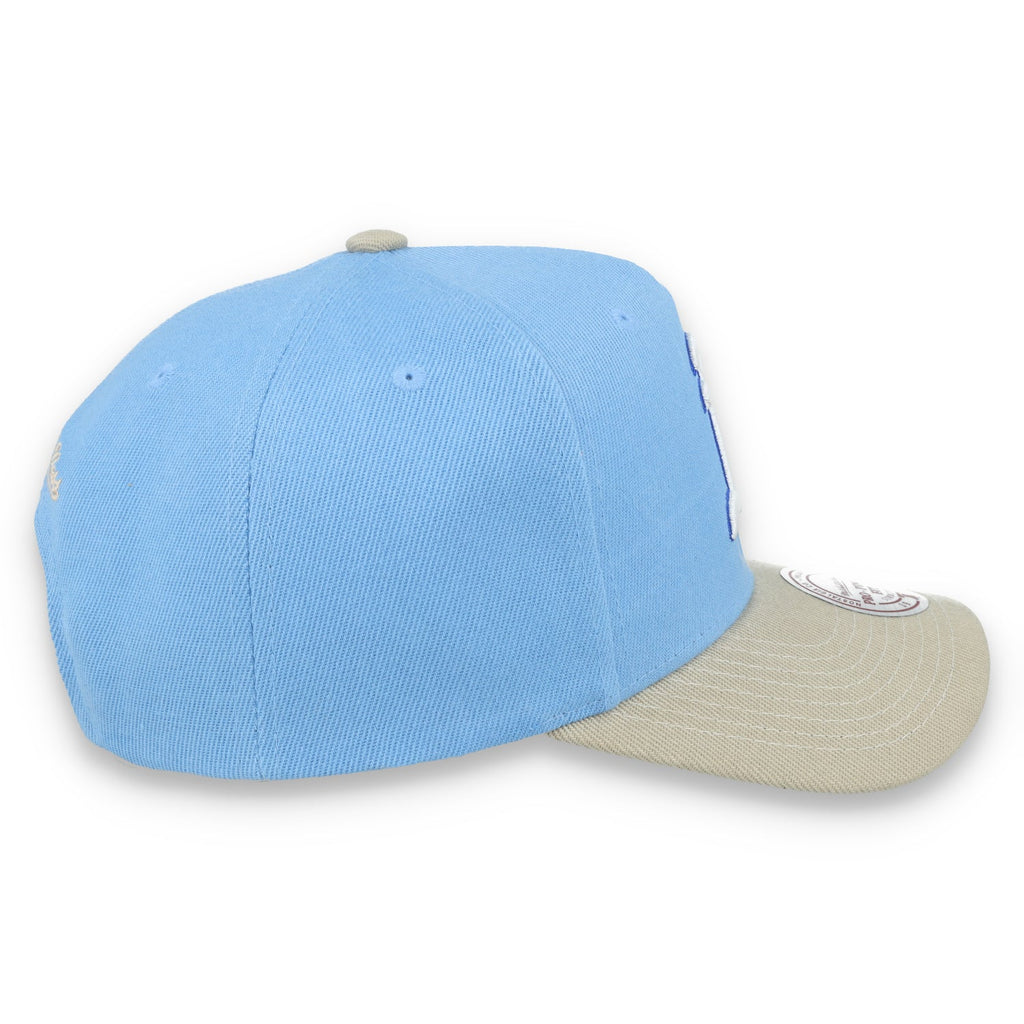 Mitchell & Ness Oakland Athletics 40TH Anniversary Side Patch Pro Pitch Snapback Hat-Light Blue/Beige product image 4,