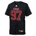 Nike Youth San Francisco 49ers "Nick Bosa #97" Player Jersey- Black product image 1, provided for visual reference and
