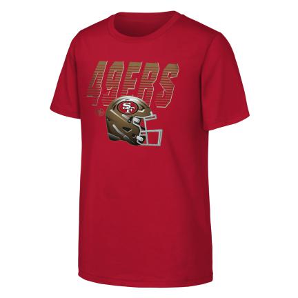 San Francisco 49ers Youth Head First Helmet T-Shirt product image 1, provided for visual reference and product detail review